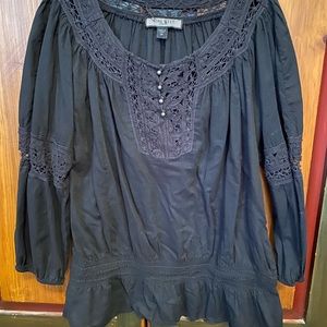 Nine West Women’s Blouse M Crochet Trim